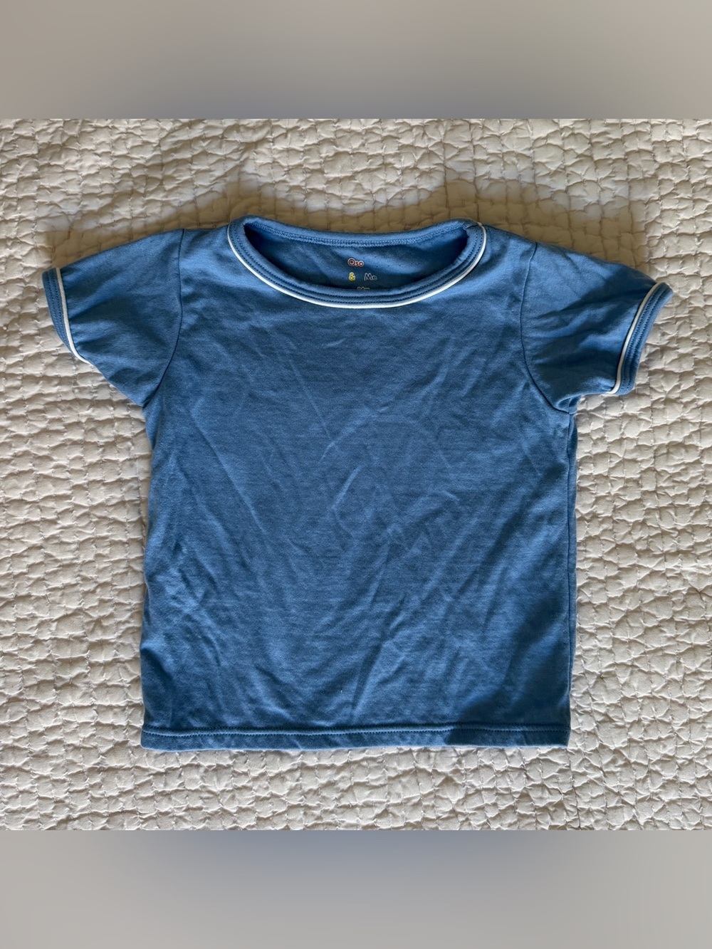 Oso & Me Short-Sleeve Tee in Blue with White Trim